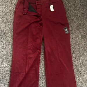 Womens Maroon Straight-Leg Pants